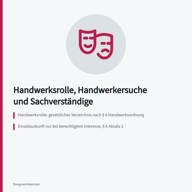 Handwerksrolle und Handwerkersuche: Verzeichnisse für Betriebe und Sachverständige. Fachbetriebe über Handwerkskammer und Verzeichnisse finden
