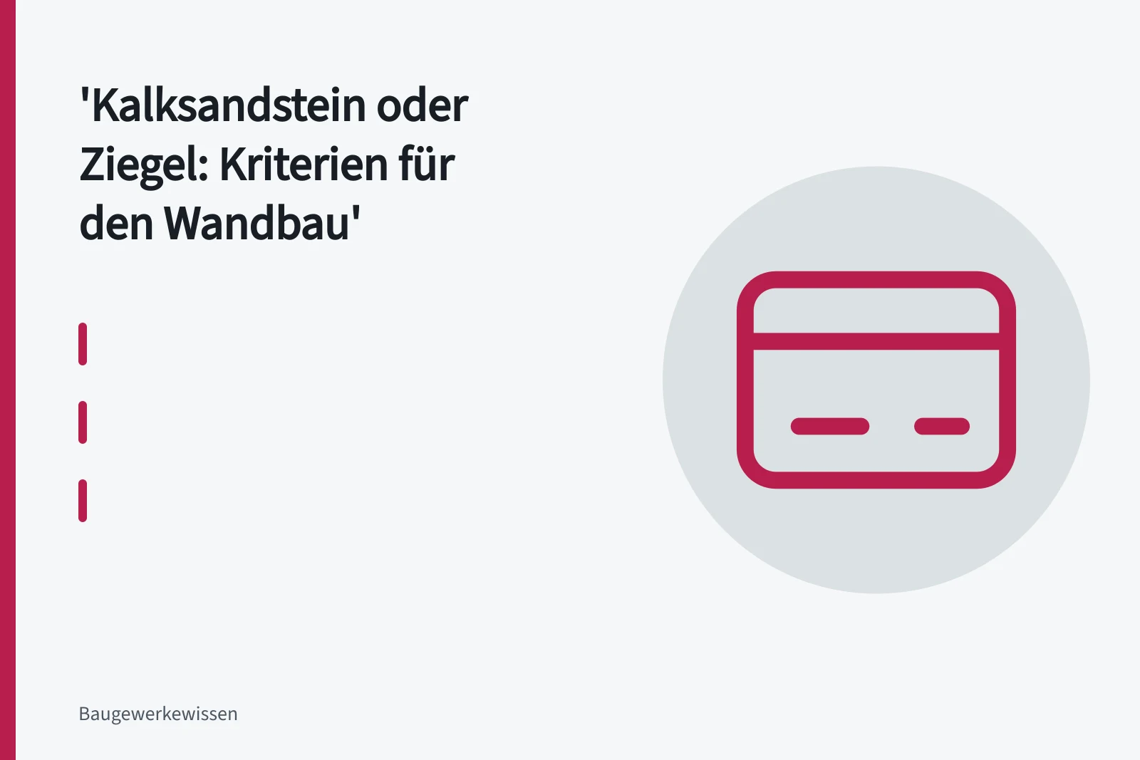 Gestapelte Kalksandsteine und rote Ziegelsteine auf einer Baustelle